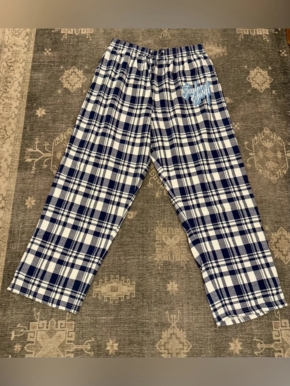 Taylor Swift Fearless (Taylor’s Version) Plaid Flannel Lounge Pajama Pants Blue